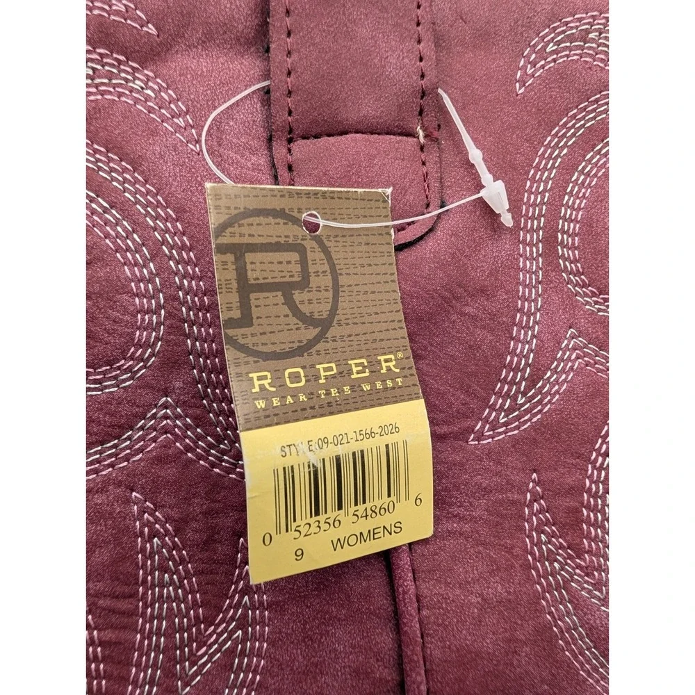 Roper Women's Riley Western Boots Size 9 Plum 09-021-1566-2026 Cowgirl